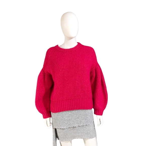 A New Day Oversized Fuchsia Pink Sweater, S - Picture 3 of 7